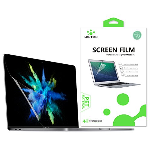 LENTION Screen Protector Displayschutzfolie Klarer Schirmschutz per MacBook Pro (13", 2016, vier / zwei Thunderbolt 3-Anschlüsse) A1706 / A1708, USB C, HD Schutzfolie mit hydrophobe fettabweisende Beschichtung