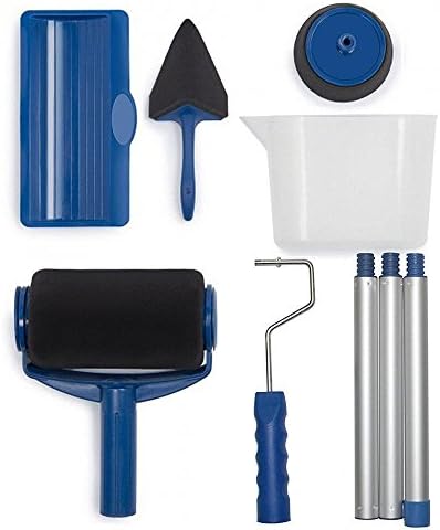 Hireomi® Paint Roller with Reservoir 8 Pieces Tool Kit to paint roll Wall and Ceiling Transform any room in minutes (