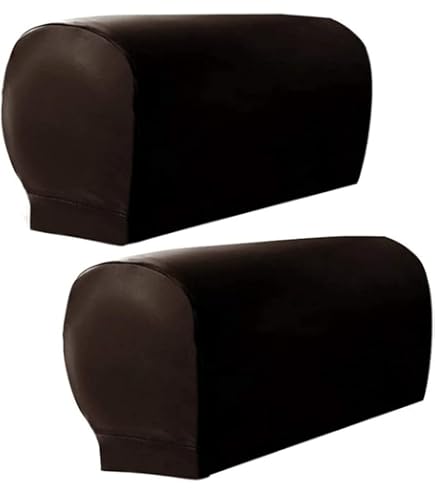 NOLITOY 2er Set Sofa-Armlehnenbezüge - Elastische Armlehnenschoner Dunkelgrau Aus Polarfleece
