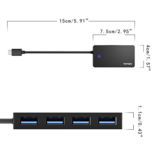 Typ-C Hub auf 4 ports USB C 3.0 mit 4 Anschlüsse für alles Type C adapter usb C Geräte wie MacBook 2015/2016 MacBook pro/Air/mini ChromeBook Pixel und mehr - 9