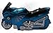 Produktbild Blaues Glühpunkt Sturmfeuerzeug mit Deckel in Form eines MOTORRADES mit LED-"Scheinwerfer-" Licht & grüner Glühpunkt-Flamme, ca. 7x4x2cm groß (blaues Motorrad-Sturmfeuerzeug, LED-Licht & grünem Glühpunkt-Feuer)