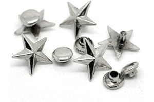 SiAura Material ® - 5 Stück Sternen Ziernieten 14x13mm
