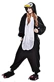Tier Pyjamas Cosplay Kostüm -Karneval Schlafanzug Onesies Jumpsuit Erwachsene Unisex Kigurumi (X-Large, Schwarz-Pinguin) - 