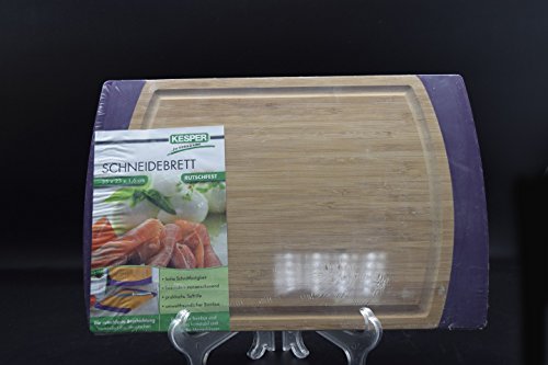 Kesper Schneidebrett aus Bambus 35x23x1,6cm rutschfest Tranchierbrett Auswahl, Farbe:Lila - 2