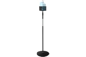 ‎STAGECAPTAIN Stagecaptain DH-20BK Desinfektionsmittelständer - Halter für Desinfektionsmittel oder Flüssigseife - Ständer mit stabilem Rundsockel - bis 95 mm Durchmesser - Aus Stahl - Schwarz