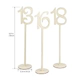 OULII 11-20 Hochzeit Tischnummern Halter Basis für Hochzeit Startseite Dekoration 10ST (Holz Farbe) - 4