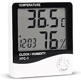 Wellhise HTC-1 Digital Thermometer Temperature And Humidity Meter Hygrometer Table Alarm