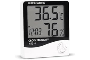 Wellhise HTC-1 Dijital Termometre Sıcaklık Ve Nem Ölçer Higrometre Masa Alarm