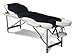 Price comparison product image FoxHunter Luxury Portable Lightweight Massage Table Beauty Couch Therapy Bed Folded 3 Section Aluminium Frame Black White with Headrest Armsupport Carrying Bag