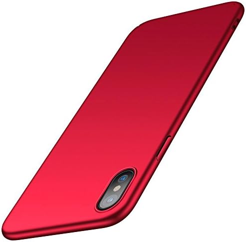 iPhone X Case, Flyyu Simple Stylish Slim Fit Phone Case Full Protective Matte Finish Coating Hard Plastic Phone Case Cover Shell for Apple iphone X – Red