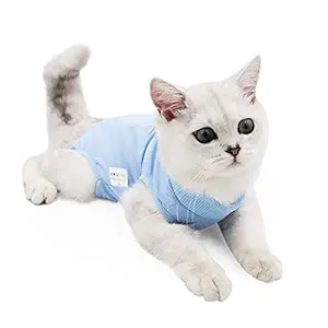 Coppthinktu Cat Recovery Suit for Abdominal Wounds or Skin Diseases, Breathable E-Collar Alternative for Cats and Dogs, After Surgery Wear Anti Licking Wounds