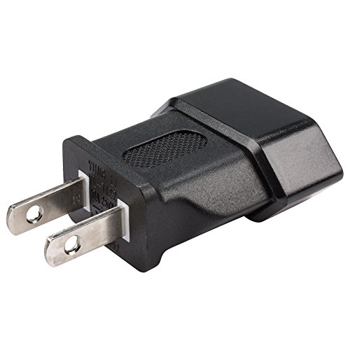 rocabo Netzadapter / Stromadapter / Reiseadapter - für die USA und Japan - USA / Japan Stecker auf Euro Buchse - genormte Stecker/Buchsen - stabile und sichere Ausführung – schwarz