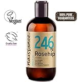 desmaquillante vegano INCI: Rosa rubiginosa Naissance Aceite Vegetal de Rosa Mosqueta Rubiginosa n. º 246 - 250ml - Puro, natural, vegano, sin hexano y no OGM - Hidrata y nutre todo tipo de pieles, el cabello y las uñas.