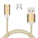 Produktbild Lively Life USB C Kabel - Lebenslange Garantieserie - easyConnect magnetisches USB Type C Ladekabel Datenkabel für Type C Geräte für Sony / Samsung / Lumia / Nokia / Huawei / HTC / OnePlus 2 / Google Nexus / Google Chromebook Pixel /Asus Zen AiO etc - 1m Nylon Golden