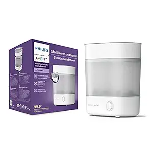 Philips Avent Advance Bottle sterilizer SCF291/00|| 10 mins Cycle, Natural steam Sterilization, 6 Baby Bottles, teats & Accessories