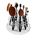 FEITONG 10 Hole Oval Makeup Brush Holder Drying Rack Organizer Cosmetic Shelf Tool (A, Clear)