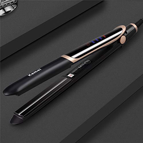 YERGHJ Infrared Hair Straightener Curler Ceramic 3D Floating Wide Plate Flat Iron LED Digital Hair Curling Straightening