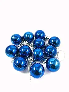 Evisha Small Size 12 Pcs Blue Balls for Christmas Tree Hanging Decoration