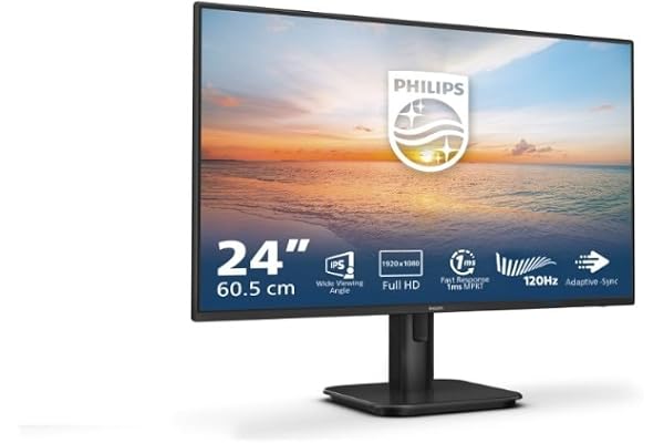 PHILIPS 24E1N1100A Monitor 24 Pulgadas 120Hz Panel IPS, 4ms GtG, Altavoces, (1920x1080 HDMI 1x 1.4) Negro