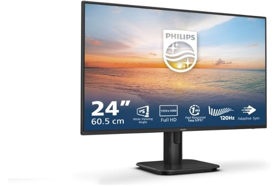 PHILIPS 24E1N1100A Monitor 24 Pulgadas 120Hz Panel IPS, 4ms GtG, Altavoces, (1920x1080 HDMI 1x 1.4) Negro