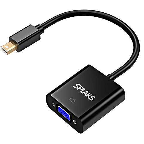 Mini Displayport auf VGA, Splaks Vergoldete Full 1080P Mini DP Mini DisplayPort (Thunderbolt Port Kompatible) zu VGA Adapter Konverter Stecker Kable für Macbook Air/Pro, Microsoft Surface Pro & Pro 2 3 - Mini DP Male to VGA Female