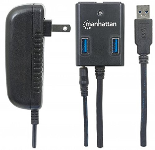Manhattan USB 3.0 Hub (4 Ports, Stromversorgung über Netzteil oder USB) 162302 schwarz - 3