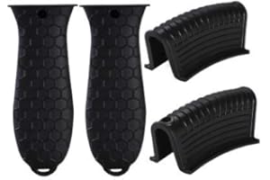 QIAMNI 4 pezzi Silicone Hot Handle Holder e Silicone Assist Handle Holder Cast Iron Skillet Handle Copertura Pot Sleeve Grip Grip maniglia maniglia per pentole in ghisa wok, padelle, piastre, padelle, forno