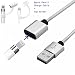 Produktbild USB Ladekabel für Apple Pencil & Silicone Cap Holder, 1 Meter, iPencil Ladegerät Cord Flexible USB Stecker auf weiblichen Stecker (Aluminiumkopf + Nylon umflochten  1 m)