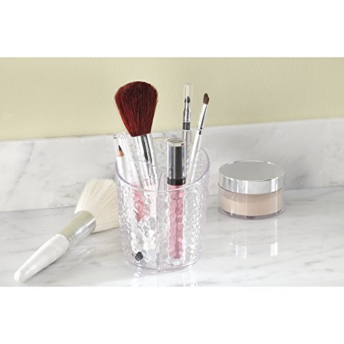 mDesign praktischer Becher für Schminkutensilien – Makeup Organizer zur übersichtlichen Schminkaufbewahrung – für Waschtisch oder Schminktisch – durchsichtig - 2