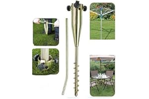 A2B SHOPPING LTD SOIL SPIKE - Heavy Duty Screw In Metal Ground Spike For Rotary Washing Line, Parasol, Bird Feeders, Flags