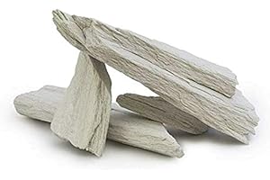 WYSKONT Pietre di Ardesia per Acquario o terrario - Decorazione Naturale - Rocce Ornamentali Marine - Supporto filtrazione dell'Acqua - Adatto Come Grotta Nascosta - 15 kg Bianco