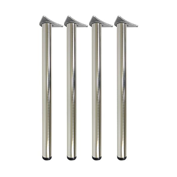Hartleys 870-890mm Adjustable Table Legs - Brushed Finish - Set of 4