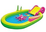 La piscina infantil es ideal para niños y niñas de 2 a 6 años gracias a su diseño apto para niños. La piscina se puede colocar en el jardín, en la terraza o por ejemplo al acampar y ofrece mucho espacio para jugar.