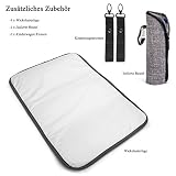 BRINCH Baby Wickeltasche mit wasserdichter Wickelunterlage, Mehrzweck Reise Wickelrucksack Baby Wickelhenkeltasche einschließlich Isolierte Beutel, Baby Windel Tagetasche inklusive Kinderwagenbefestigungen - 6