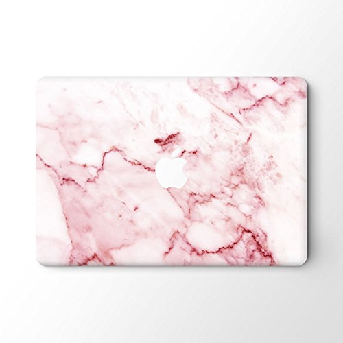 pop-items Macbook Cover, hochwertiges Marmor Design, Marble Muster Aufkleber, Folie, ausgespartes Apple Logo, abziehbarer Sticker, Vinyl Skin fŸr die Laptop Vorderseite