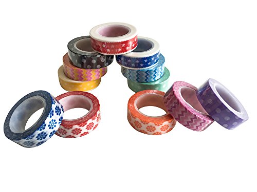 Jumbo-Set Washi Tapes, 12*10m, EWT-15-A-0040-1 - mehr als 100 Meter Washi-Tape!