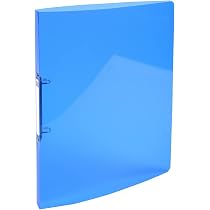 Classeur Exacompta A4 Rigide - 4 Anneaux 30mm, Poche Personnalisable, Bleu, Fabriqué En France