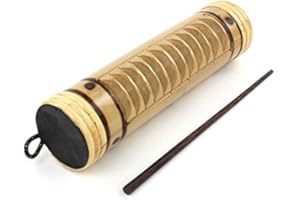 SIESTA Bamboo Guiro and Shaker with Stick - Fair Trade Percussion Shaking Instrument