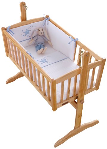 Clair de Lune Stardust Rocking Crib/ Cradle Quilt and Bumper Set (Blue)