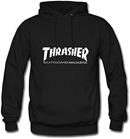 Mavis Custom Men's Thrasher Skateboard Gildan Hoodie Sweatshirt Black -  Black - 