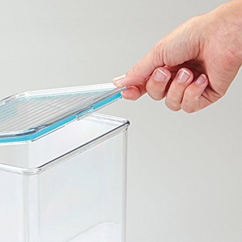 mDesign Aufbewahrungsbox für Haustiernahrung – praktischer 2,8 Liter-Futterbehälter mit luftdichtem Klappdeckel zur Futter Aufbewahrung, durchsichtig - 2