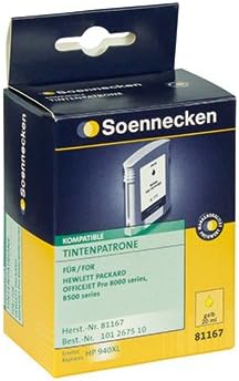 Soennecken Ink Cartridge 81167 As HP No 940XL 20 Ml Yellow
