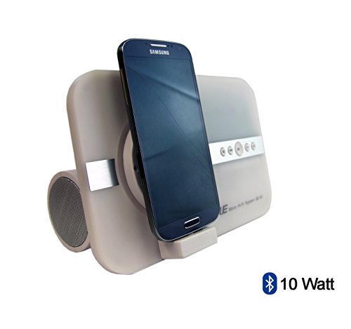 10 Watt Micro Hi-Fi System für Samsung S4 S5 S3 S2 S6 A3 A5 Alpha K zoom POCKET 2 Trend Lite Young 2 DUOS TAB 3 SIII mini Note 4 Core J5 .. für Musik Video Bilder mit Micro USB & Bluetooth Soundsystem Lautsprecher Sound Tube Fernbedienung – weiß white weiss - 3