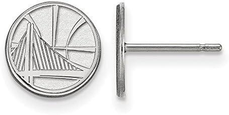 Solid 925 Sterling Silver NBA gold-toneen State Warriors Extra Small Post Earrings (9mm x 9mm)