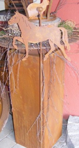 Edelrost Pferd auf Stab, Gartenstecker Rost - 2