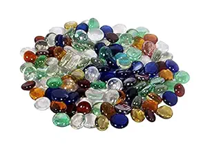 OhhSome 500GM Multicolor Glass Stone Pebbles Vase Filler (Glass Stone)