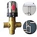 Produktbild Massives Messing G1/2 Thermostatarmatur 3-Fach für Solardusche System Wassertemperaturregelung verchromt, Wie abgebildet, 15 mm