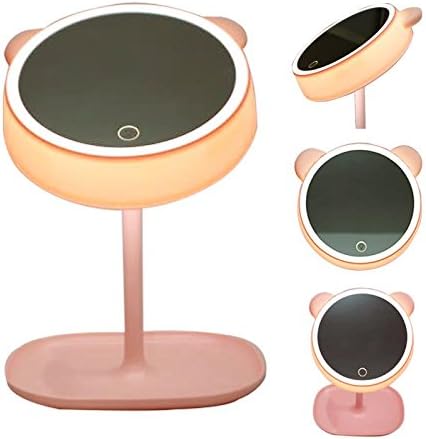 Makeup Mirror With Lights, LED Lighted Cosmetic Mirror with LED Lights Desk Standing Portable, USB Charging, Countertop Cosmetic Mirror , LED Touch Bedside Lamp