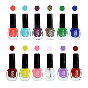 O.GIRL Nail Polish,Lavender Violet Raw Peach Neavy Blue Orange Red Multi Glitter Red Aqua Transparent Violet Neon Orange Lemon Yellow Parrot