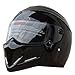 Produktbild LEAGUE&CO Motorrad Helmets Helm Motorradhelm Helmets Alien Integralhelm Visier Offroad Racing Motocross für Honda Yamaha Suzuki Kawasaki Bandit Helm (L, Glänzende Schwarz (Transparent))